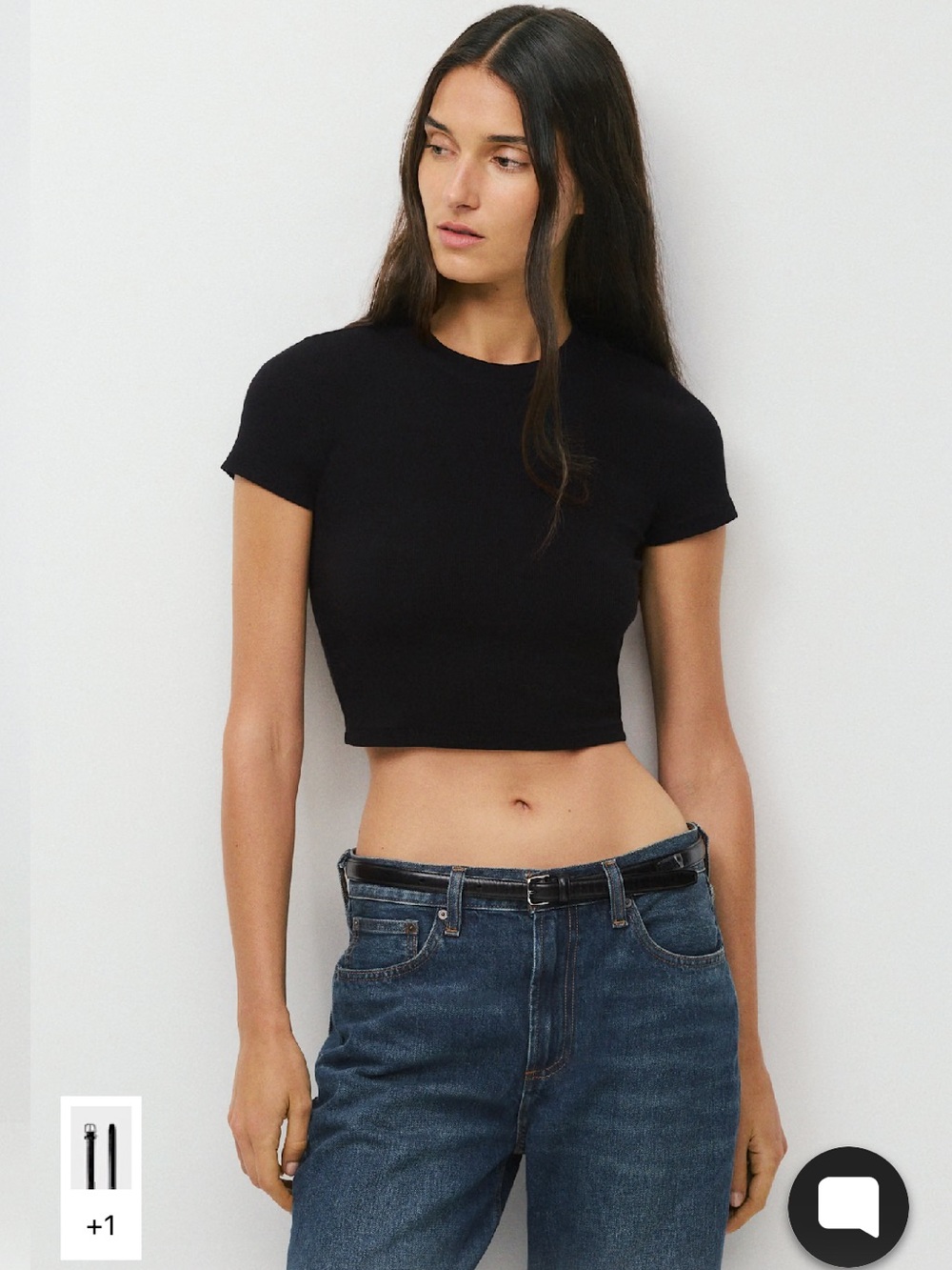 FREE w/purchase Aritzia Tna RIBBED CROPPED= HomeStretch Rib Tune Waist T-Shirt L